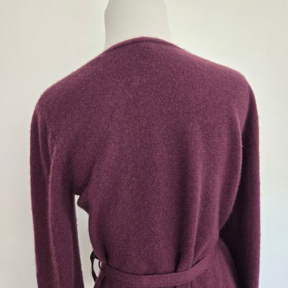 Pendleton Plus Cashmere Cardigan Tie Waist Open Sangria Purple Women 1X - Picture 6 of 13